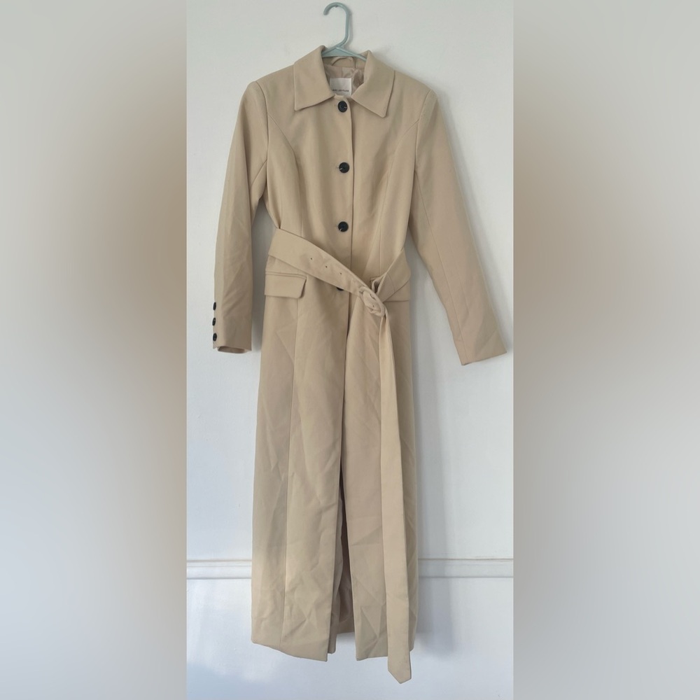 Avec Les Filles Single-Breasted Tailored Cutaway Banana Milk Coat Size S - Picture 6 of 8